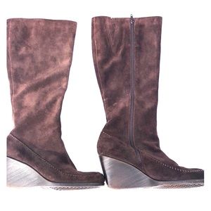 Aerosoles Gather Round Womens Wedge Leather  Boots